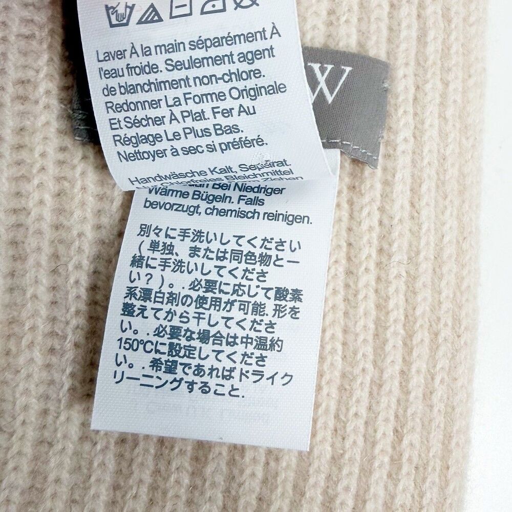 J Crew Luxury Knit 100% Cashmere Scarf Light Beige BM741 $178 - Picture 4 of 8